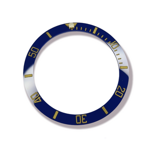 BLUE/GOLD CERAMIC BEZEL INSERT FOR ROLEX SUBMARINER 116613 SILVER ENGRAVING