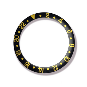 BEZEL INSERT FOR ROLEX GMT MASTER 315-16718-1 BLACK/GOLD GENERIC