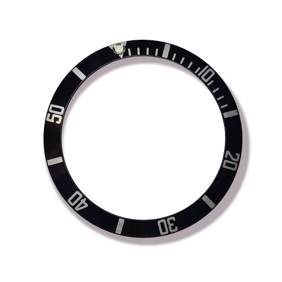 BEZEL INSERT FOR ROLEX SUBMARINER BLACK/SILVER 315-16800-81 16800, 16610 GENERIC