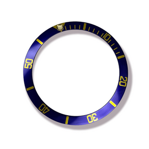 BEZEL INSERT FOR ROLEX SUBMARINER PLEXI 315-1680-2 BLUE/GOLD GENERIC