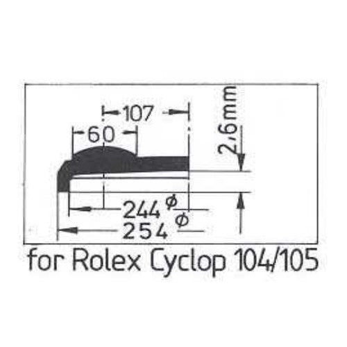 CYCLOPS ACRYLIC CRYSTAL FOR ROLEX 25-104/105 Sternkreuz