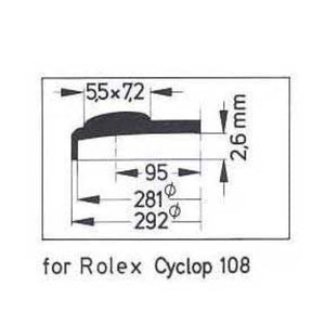 CYCLOPS ACRYLIC CRYSTAL FOR ROLEX 25-108 Sternkreuz