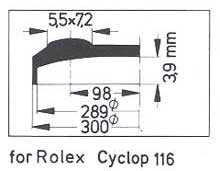 CYCLOPS ACRYLIC CRYSTAL FOR ROLEX 25-116 (300) Sternkreuz