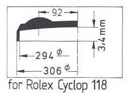 CYCLOPS ACRYLIC CRYSTAL FOR ROLEX 25-118 Sternkreuz