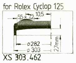 CYCLOPS ACRYLIC CRYSTAL FOR ROLEX TUDOR 25-125 Sternkreuz