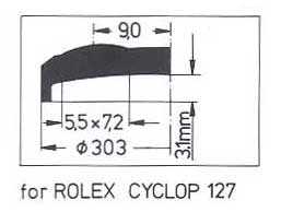 CYCLOPS ACRYLIC CRYSTAL FOR ROLEX 25-127 Sternkreuz