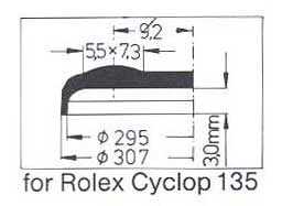 CYCLOPS ACRYLIC CRYSTAL FOR ROLEX 25-135 Sternkreuz