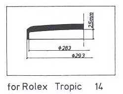 TROPIC ACRYLIC CRYSTAL FOR ROLEX 25-14 Sternkreuz