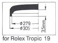 TROPIC ACRYLIC CRYSTAL FOR ROLEX 25-19 (305) Sternkreuz