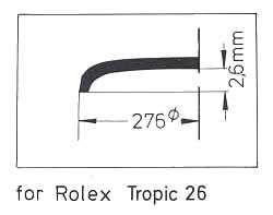 TROPIC ACRYLIC CRYSTAL FOR ROLEX 25-26 Sternkreuz