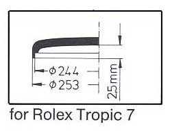 TROPIC ACRYLIC CRYSTAL FOR ROLEX 25-7 Sternkreuz