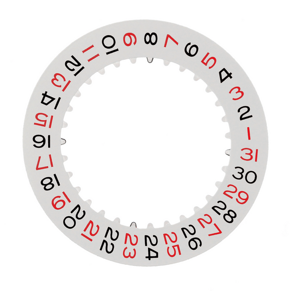 GENERIC WHITE ROULETTE DATE DISC WHEEL FOR ROLEX 3155 3135 3130