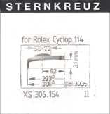 CYCLOPS ACRYLIC CRYSTAL FOR ROLEX 25-114 (306) Sternkreuz